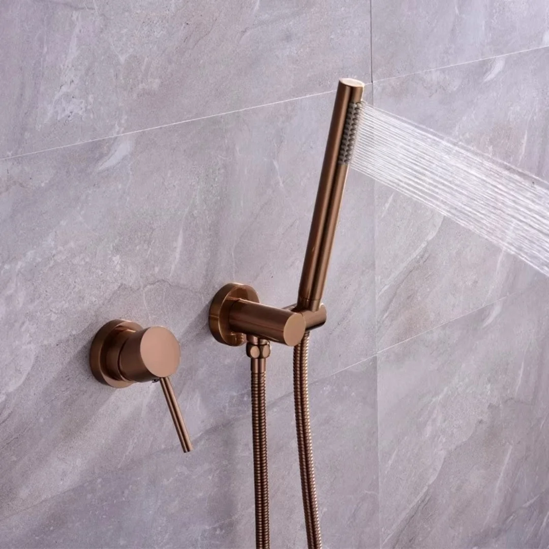 

Brushed Rose Gold bathroom shower faucet brass Brushed gold bath shower faucet wall-mounted Black bidet Faucet Set