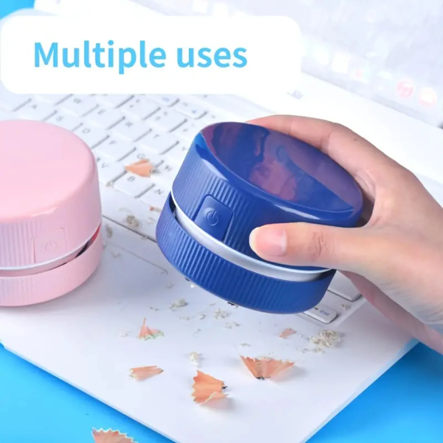 Mini Round Computer Keyboard Desktop Mini Portable Office And Home Vehicle Car Vacuum Cleaner