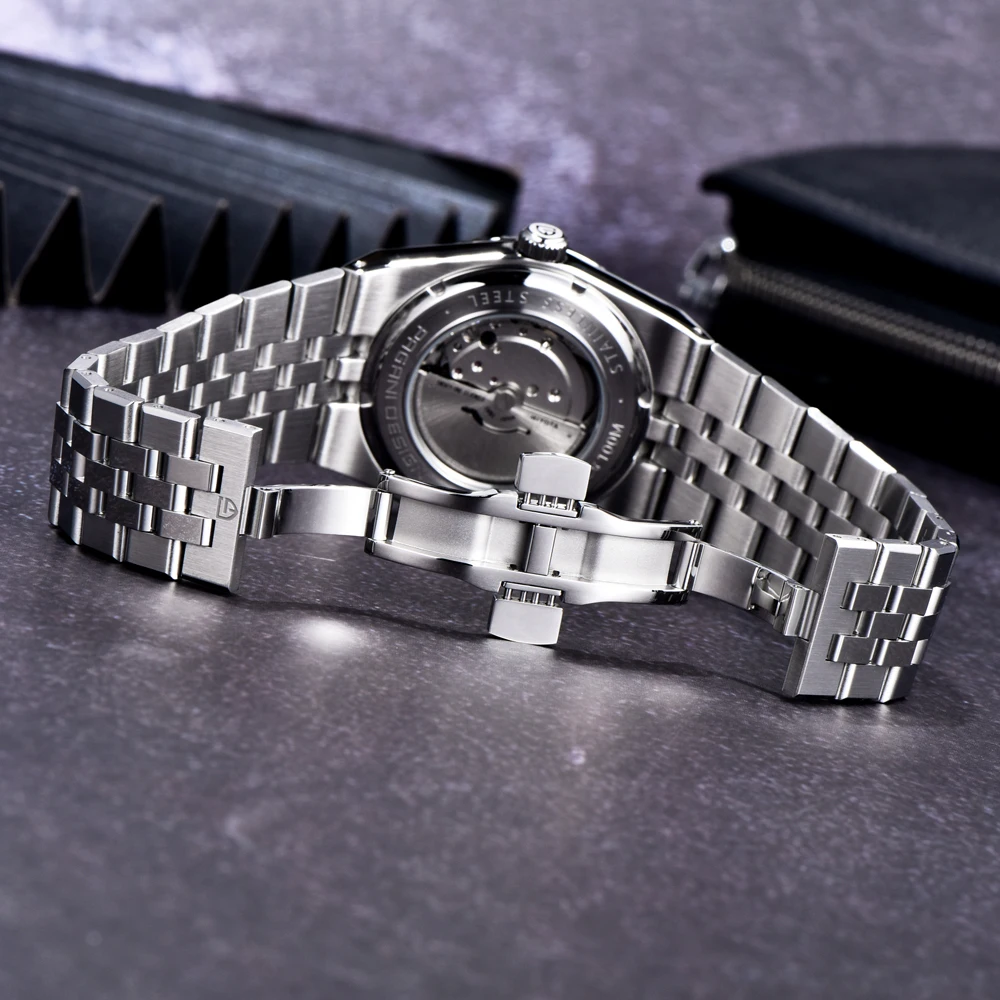 PAGANI DESIGN Watches Luxury Retro Corrugated Mechanical Watch For Men 8215 Movt Stainless Steel Sapphire Glass Waterproof Watch