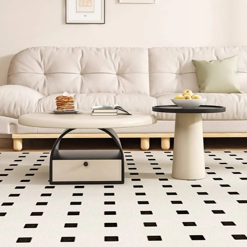 

White Modern Round Coffee Tables Luxury Design Floor Living Room End Table Salon Nordic Designer Mesa De Centro Furniture Home
