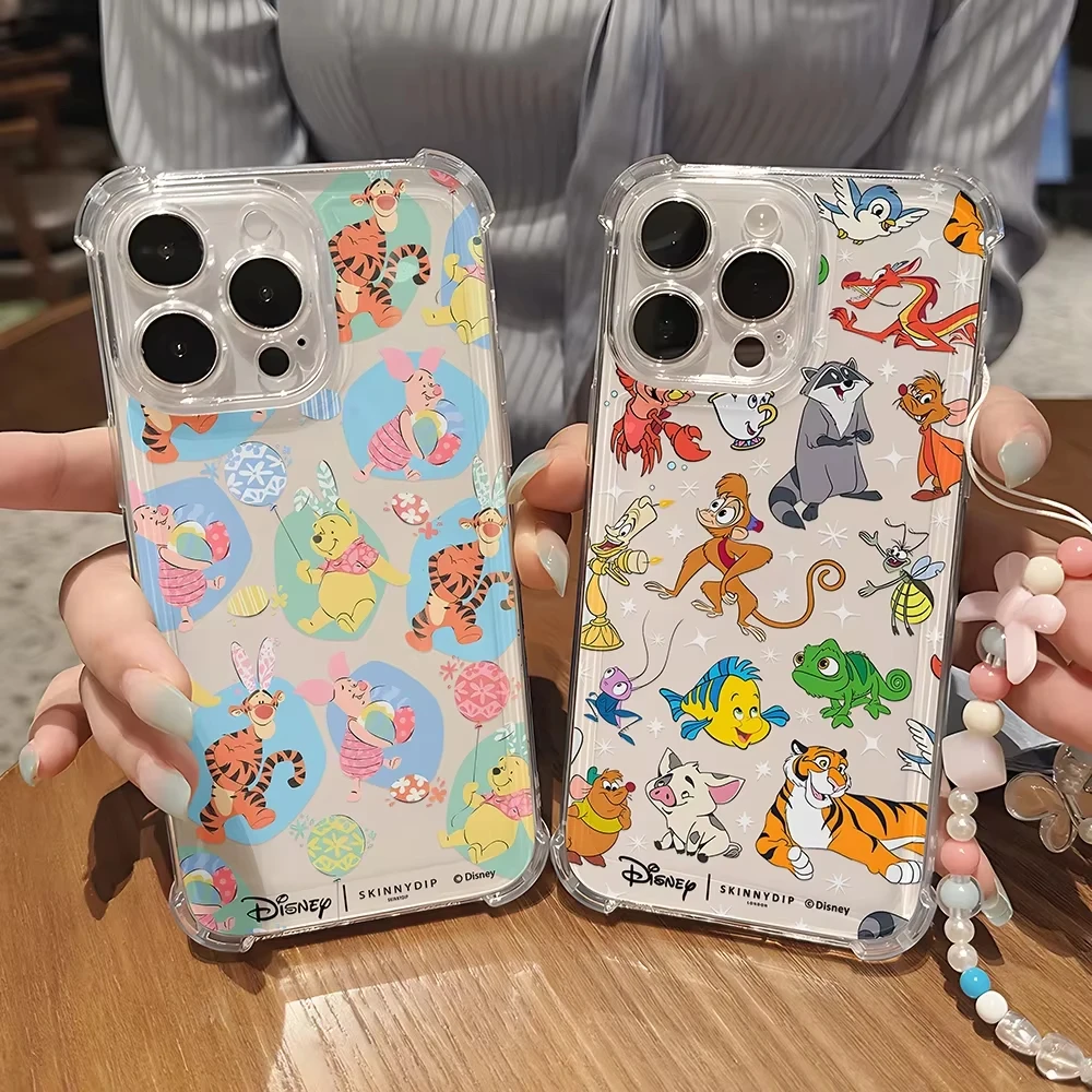 Cartoon Winnie The Pooh Phone Case For Samsung Galaxy S26 S25 S24 S23 S22 S21 S20 Edge FE Ultra Plus 4G 5G Anti Fall Clear TPU view 2