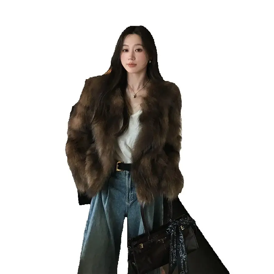 

Perpetual vintage" fur coat for women short autumn and winter slimming fur coat for women