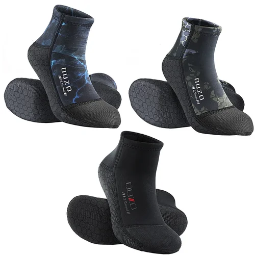 Imagen 2 del producto Calcetines de neopreno para buceo de 3mm, antideslizantes, para adultos, playa, Unisex, traje de neopreno cálido, snorkel, deportes acuáticos, calcetines de buceo