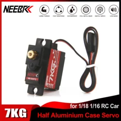 NEEBRC 7KG Waterproof 21G Half Aluminum Case Metal Gear Micro Servo for 1/18 1/16 RC Car Wltoys 144010 MJX Hyper Go 14209 14210