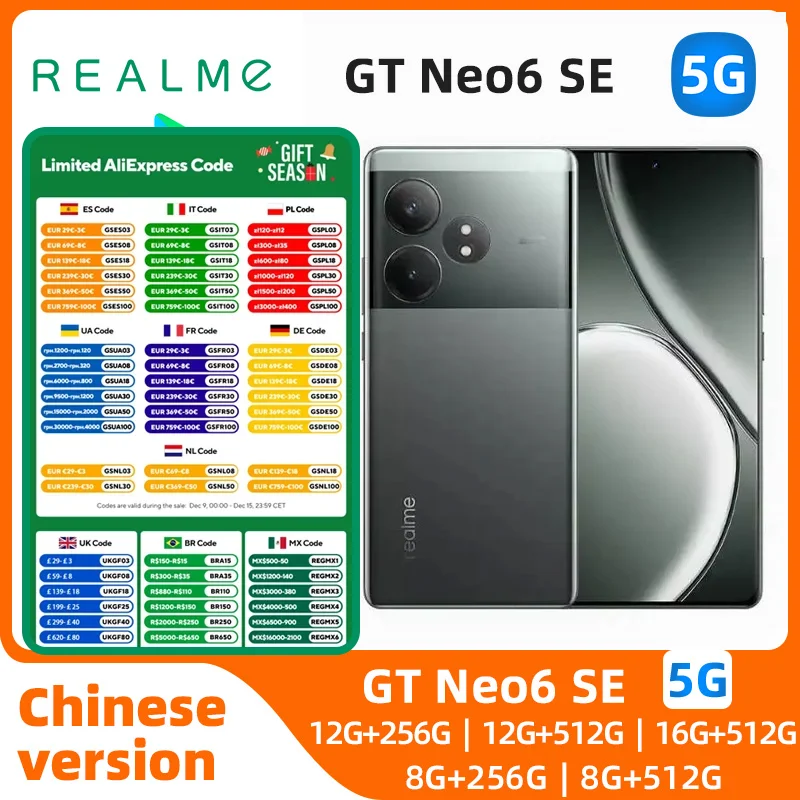 Realme GT Neo6 SE, teléfono Original usado, Android 5G, desbloqueado, 6,78 pulgadas, 1T, todos los colores, en buenas condiciones