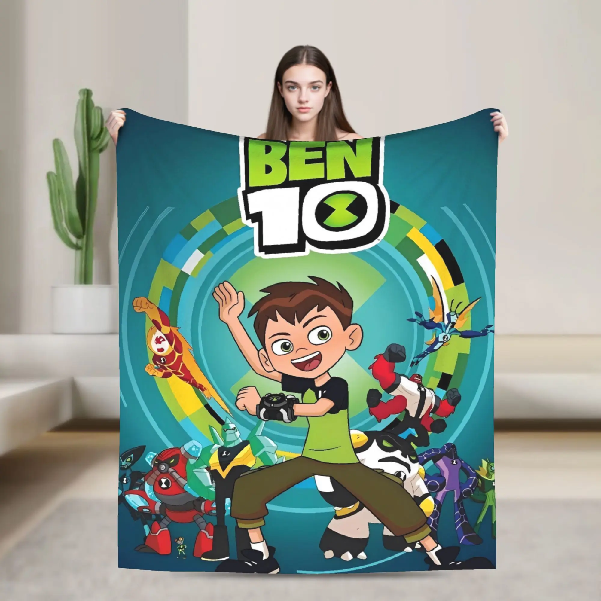Ben 10 Alien  Blankets  Warm Soft Novelty Plush Throw Blanket For Students Couch Bed Flannel Bedspread Bed Cover