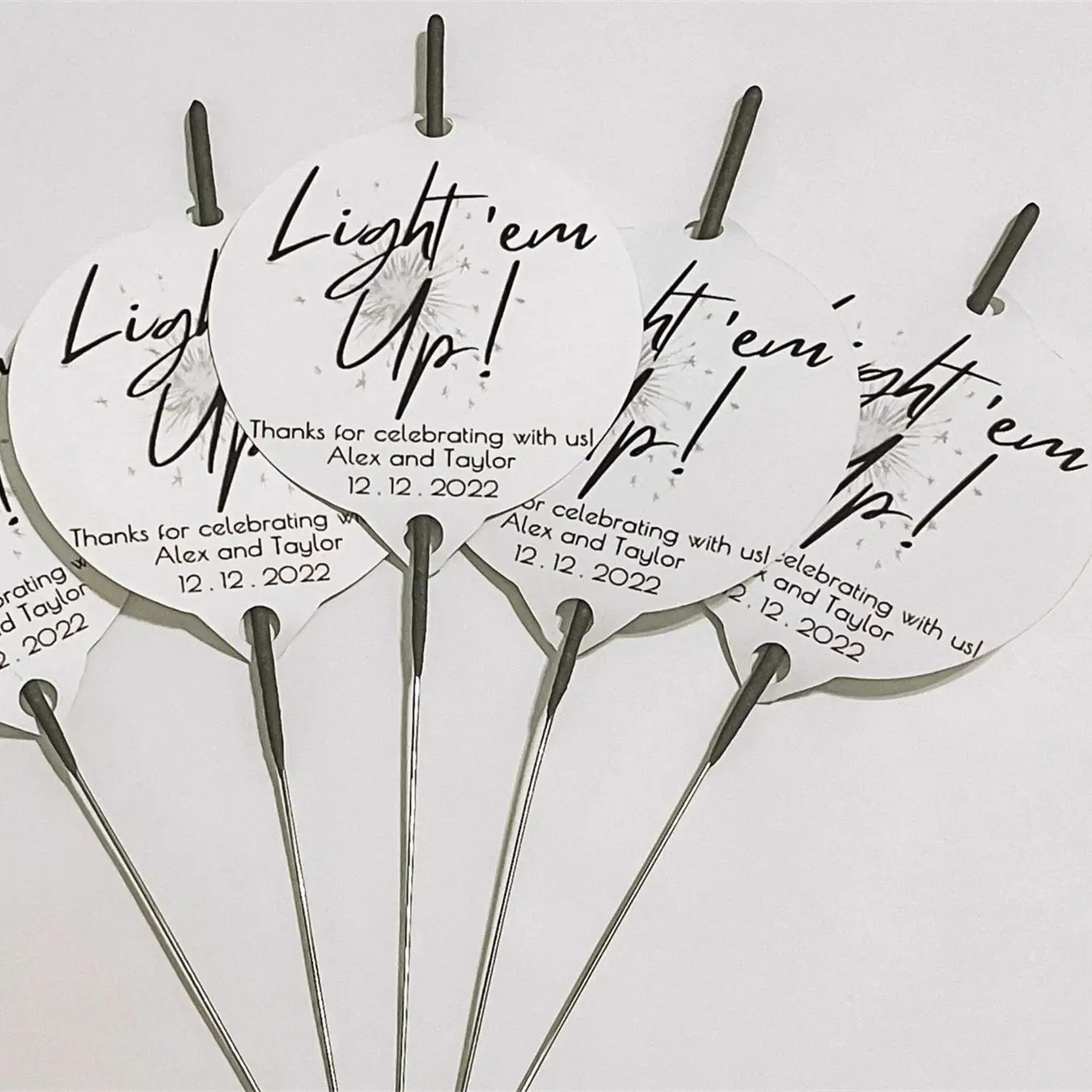 50 قطعة من علامات سباركلر للخروج الكبير للزفاف |   تضيء الليل |   علامات سباركلر لضيوف الزفاف |   هدايا الزفاف |   زفاف سباركل