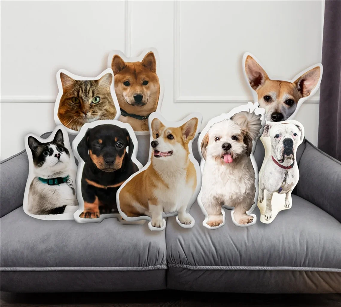 pet pillow with digital double-sided printing design, perfect for casual home decoration. It is an ideal choice
