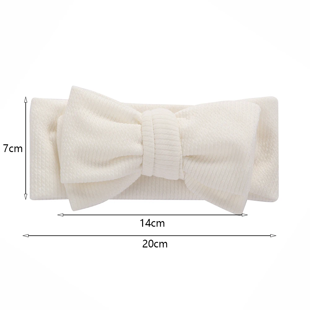 Solid Ribbed Turban Headband Hair Bow Tie Hairbands Topknot Handmade Fashion Kids Headwraps Double Layers Toddler Accessories