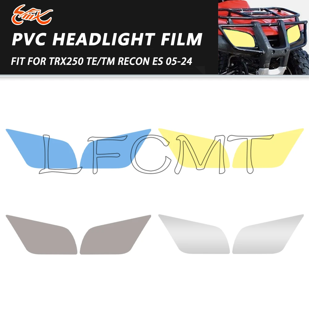 

ATV Front Lights Protective Film Fit for Honda TRX250TE TRX250TM Recon ES 2005-24 Transparent Blue Yellow Headlight Tint Film