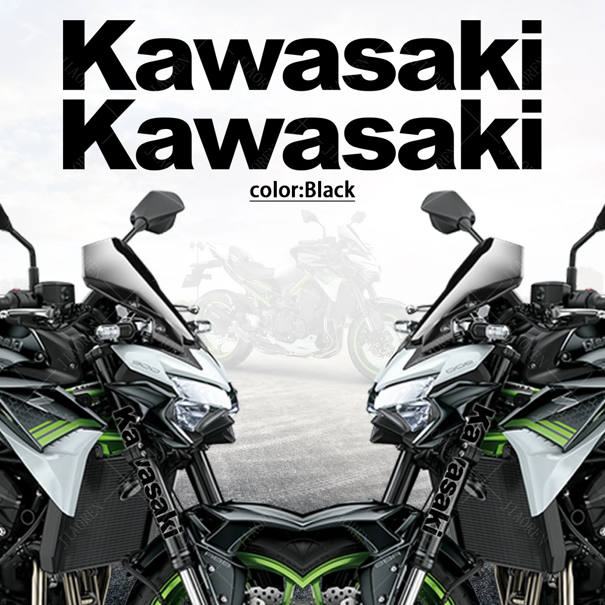 For Kawasaki Stickers Fork Decals Motorcycle Logo Z900 Z1000 Z750 Z800 Z650 Ninja 650 Zx6r Er6f