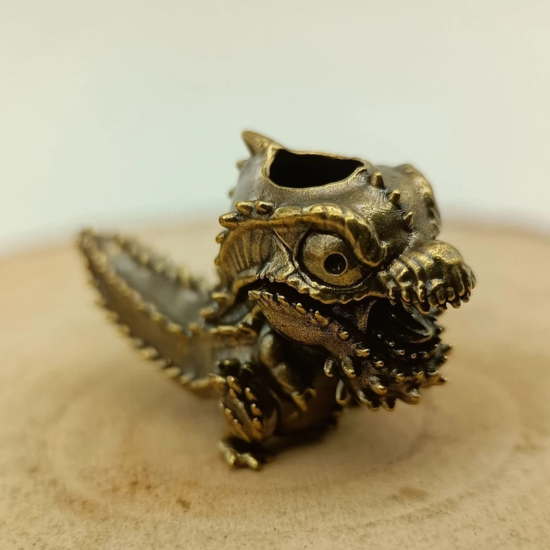 Cute Dinosaur Brass Knife Beads EDC Outdoor Paracord Handmade DIY Bracelets Accessories Umbrella Rope Woven Lanyard Pendants ﻿ ﻿