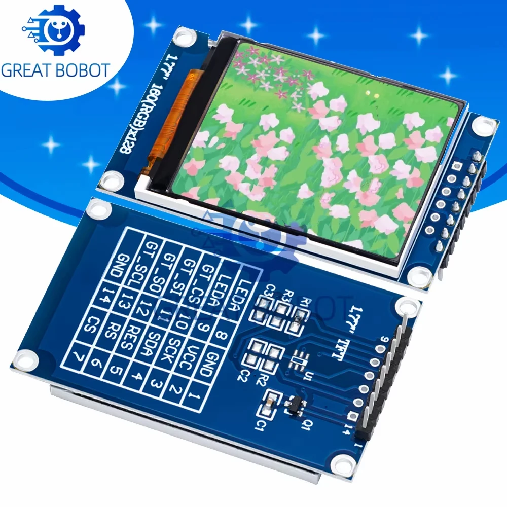 BS 1PCS  1.77 - inch TFT LCD Screen Module - 128*160 Resolution, TFTSPI Interface, Color Screen with Serial Port