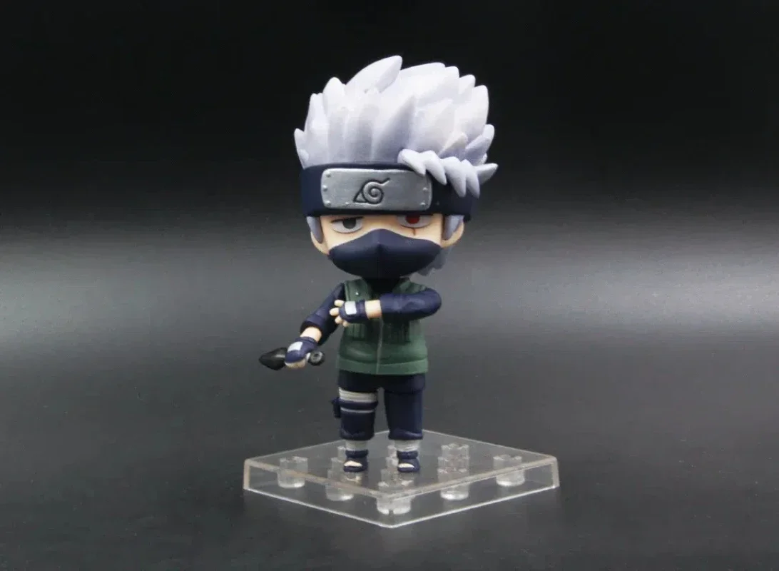 Figuras de acción reemplazables de Anime Naruto Hatake Kakashi kawaii versión Q, modelo de PVC, decoración de escritorio, regalos de juguete en caja, 10CM