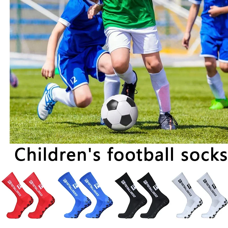 New children and youth sports breathable soccer socks square silicone non-slip grip football socks Professional game training