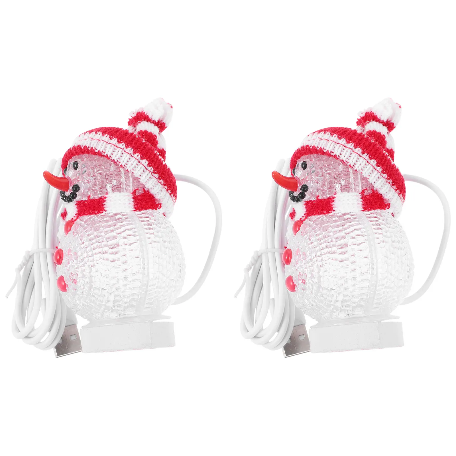 

2 шт. ночник со снеговиком, зарядка через USB, рождественские украшения, светящаяся лампа в мультяшной форме, светодиодное освещение для спальни, подарки, игрушки