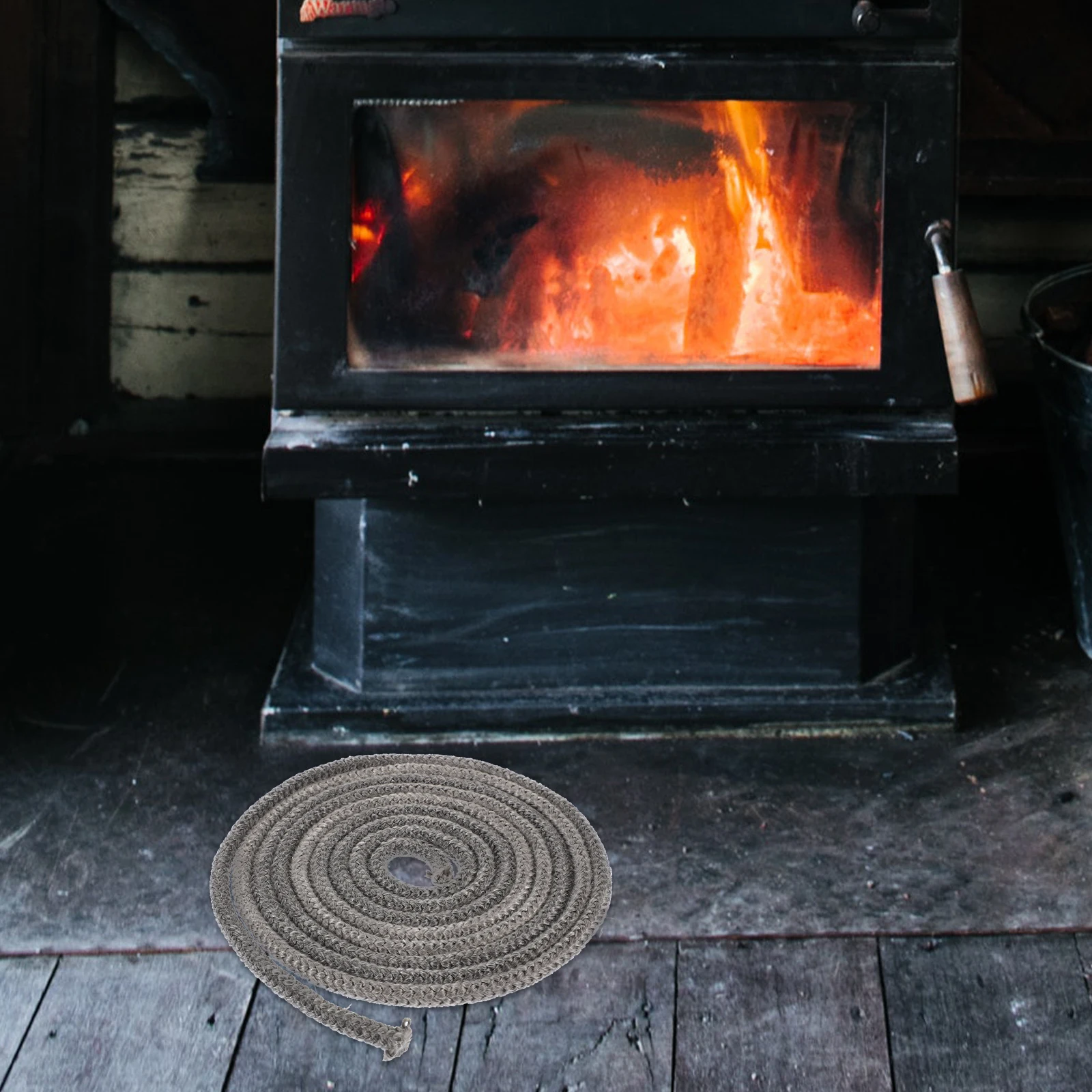 

Fiberglass Rope Seal Gasket Wood Stove Door Replacement Parts Heat Resistant Length Easy Installation Smoke Proof For