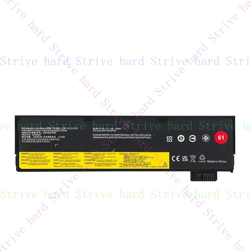 

61 01AV423 BATTERY FOR LENOVO Thinkpad T470 T480 T570 T580 P51s P52s 24Wh US NEW