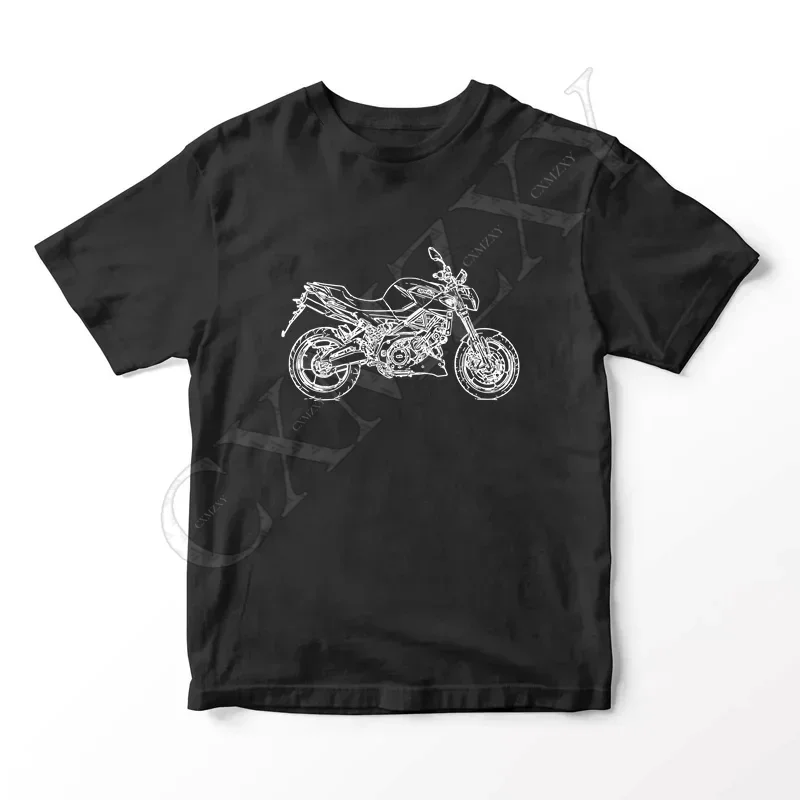

2025 Мужская футболка, повседневная Aprilia Shiver 900, футболка с изображением мотоцикла, летняя футболка с короткими рукавами, 100% хлопок, S-3XL, крутая футболка