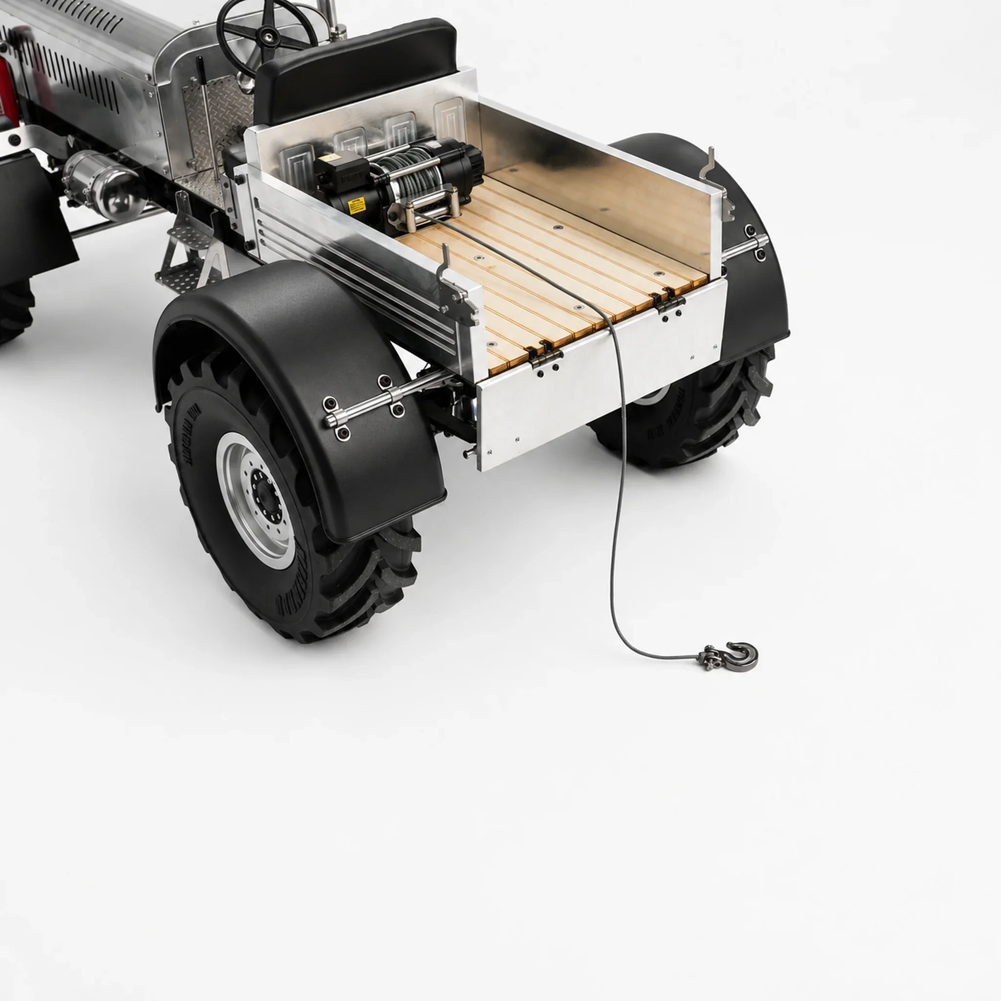 Metal Vintage Farm Tractor Chassis 1/10 Scale RC Truck Model Toys with Gearbox Transmitter ESC Servos with Differential Lock