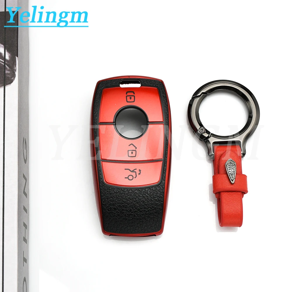 Leder-TPU-Schutzhülle für Mercedes Benz A C E S G Klasse GLC CLE CLA GLB GLS W177 W205 W213 W222 X167 AMG Autoschlüssel-Fernbedienungsgehäuse