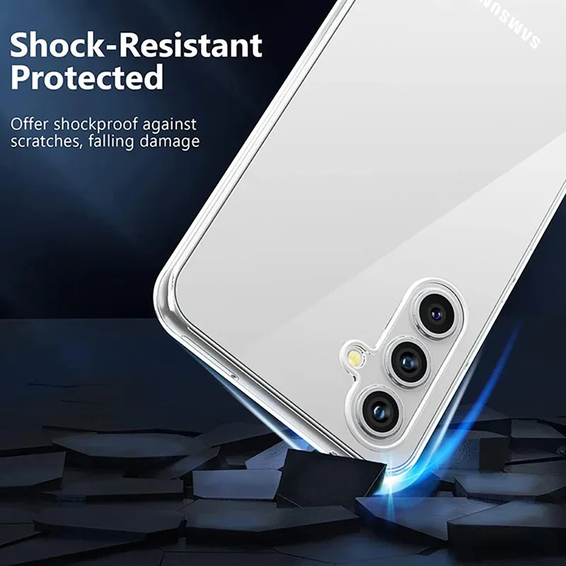 Ultra Thin Clear Silicone Soft TPU Case For Samsung Galaxy S23 S24 S21 FE S22 Plus Ultra A54 A34 A14 Transparent Bumper Coque