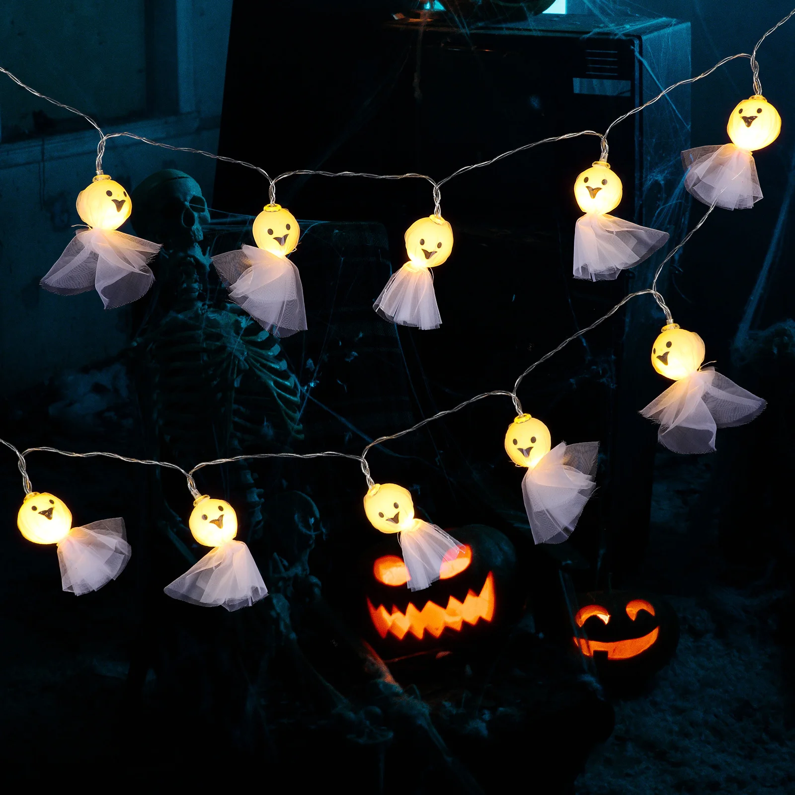 

Halloween Ghost String Light Plastic Copper Wire Pendant Festival Hanging Light for Party Supplies Decoration