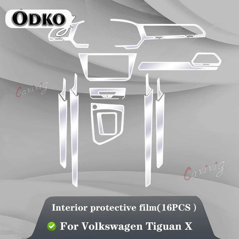 For Volkswagen Tiguan 2021 2022 Car Interior Center console Transparent TPU Protective film Anti-scratc Repair film Accessories