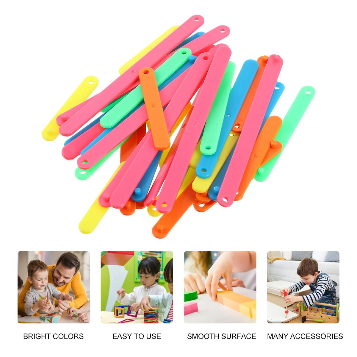 50 Pcs Splicing Strip Teaching Math Toys Combination Aids Shape Geometry Chips Primary School