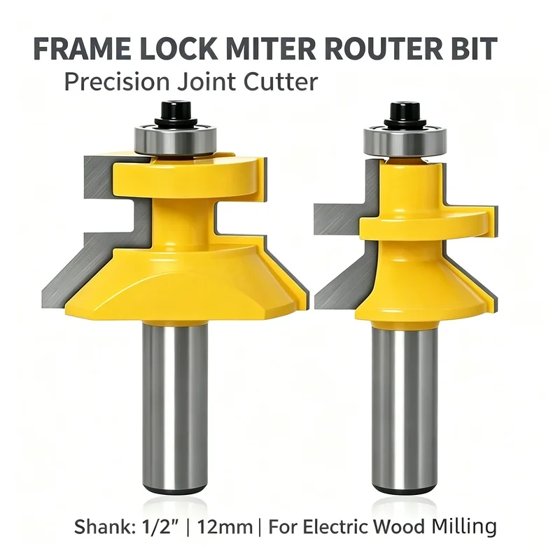 High Grade Lock Miter Router Bit, Wood Splicing & Flooring Joint Cutter for Woodworking Router