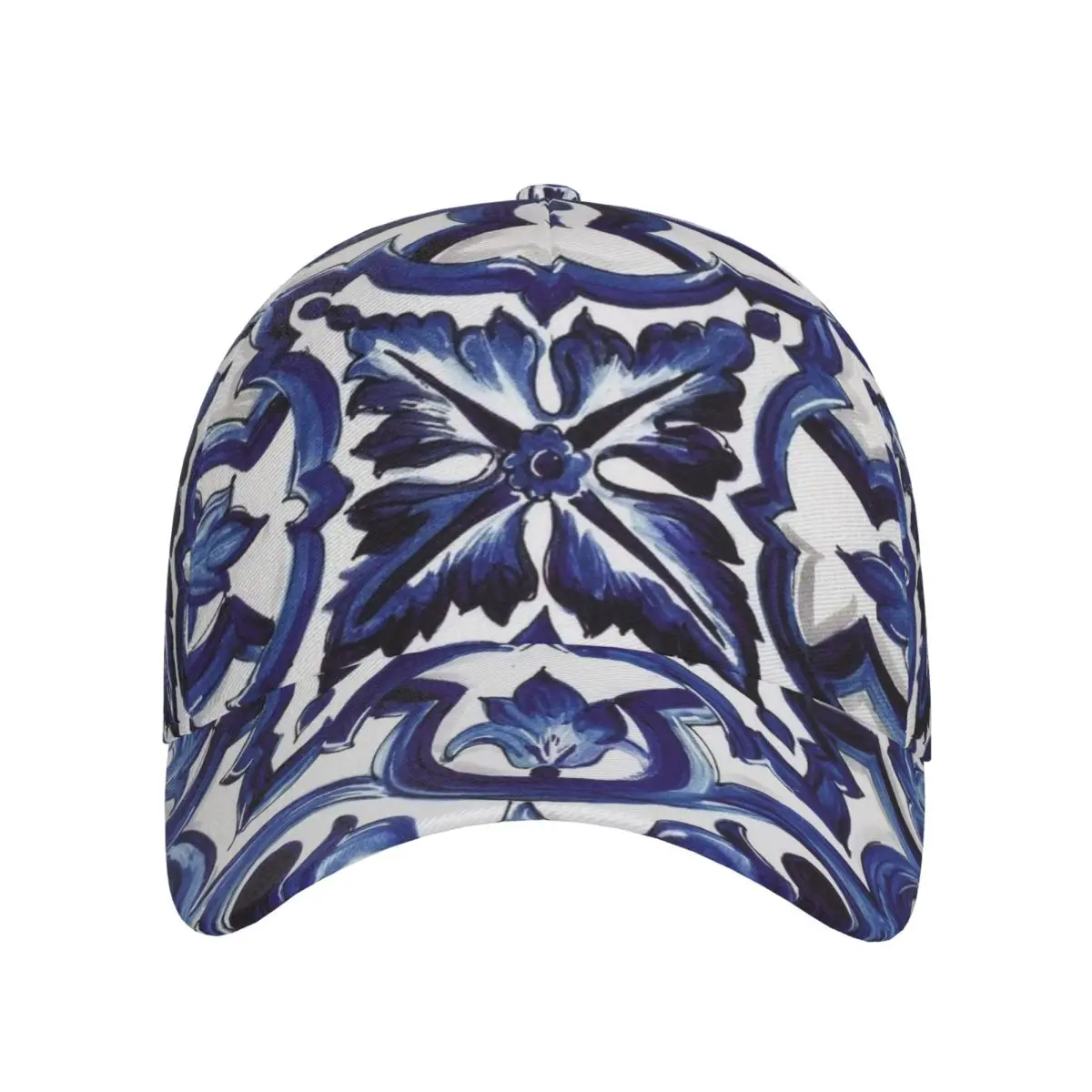 

Бейсбольные кепки унисекс, синие декоративные цветочные средиземноморские сицилийские плитки, летние спортивные бейсболки на открытом воздухе, кепка в стиле хип-хоп, Casquette