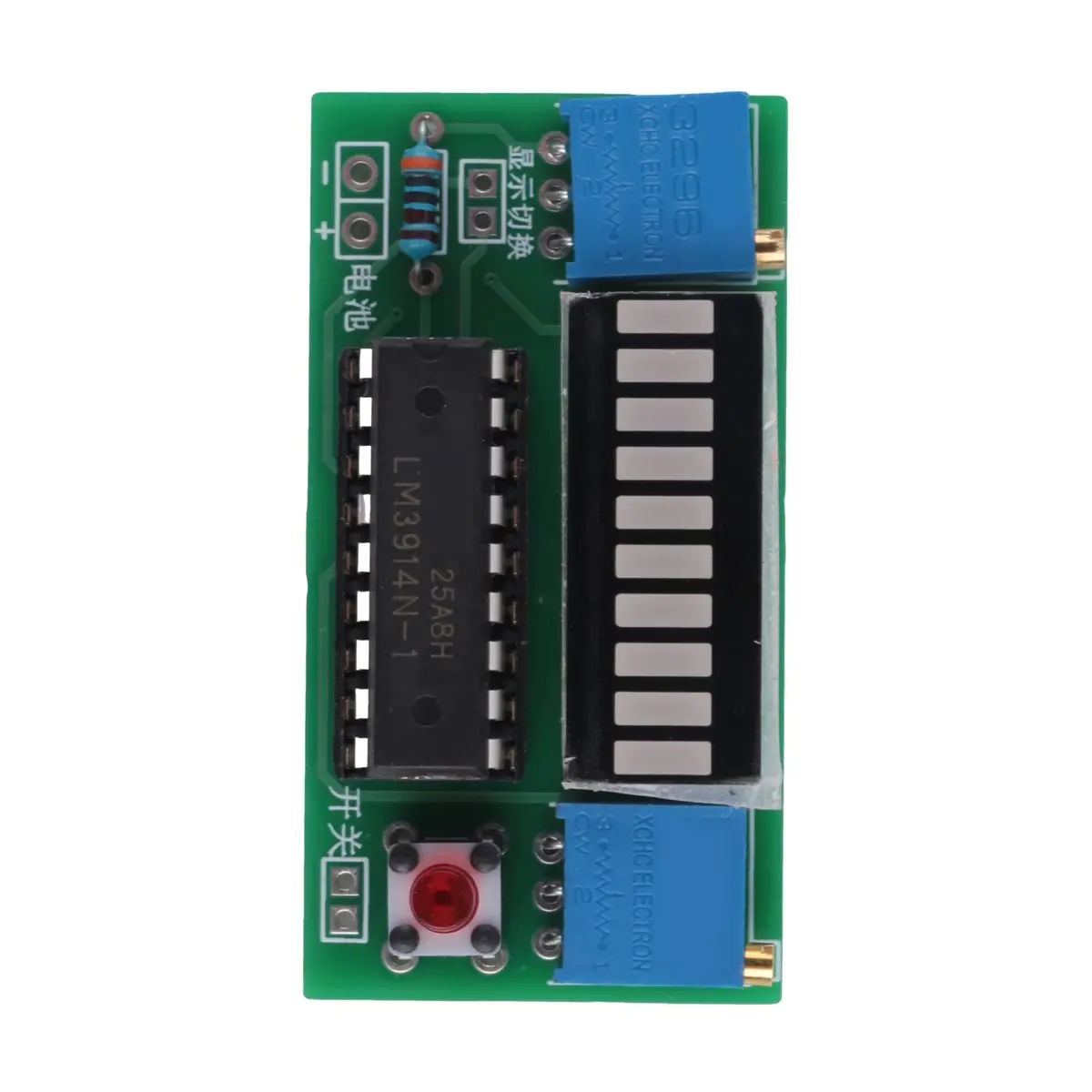 T35C LM3914 10 Segment 3.7V Lithium 12V Battery Capacity Indicator Module Power Level Tester LED Display DIY Kits