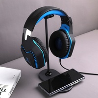 Wireless charging RGB head mounted metal stand Headphone holder Computer display stand Luminous multifunctional earphone holder