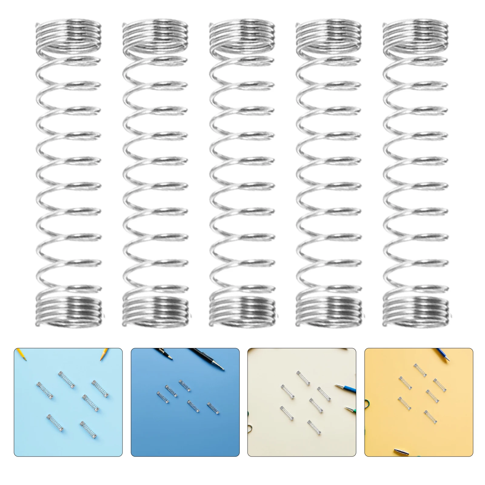 

100 шт. маленьких пружин сжатия из нержавеющей стали для замены пружин ручек, быстрое втягивание, подходят для школьных и офисных принадлежностей
