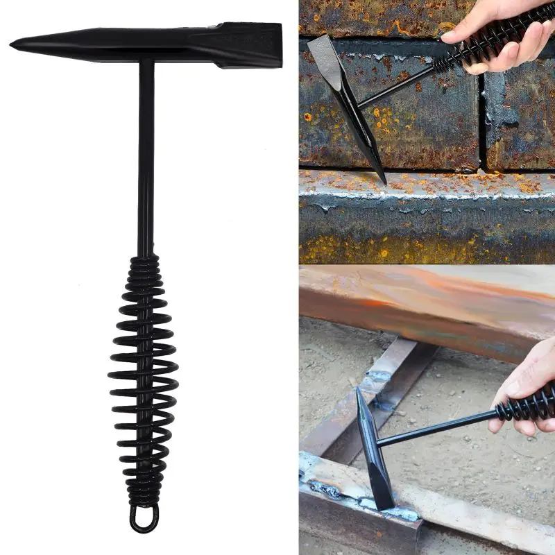 1 PC スプリングハンドル溶接チッピングハンマー電気溶接氷とスラグタッピング錆除去尖ったハンマーハードウェアツール