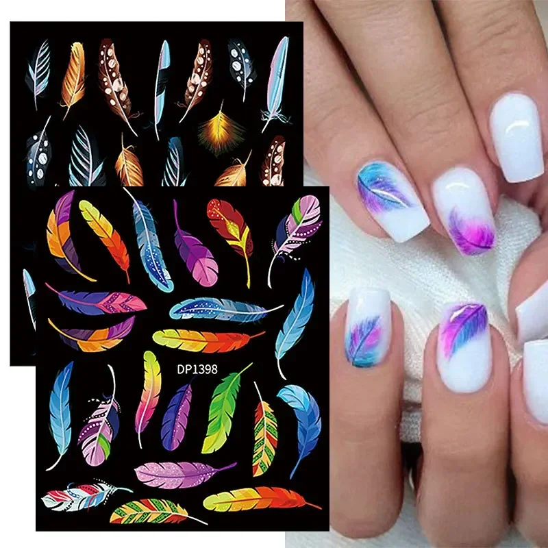 Adesivi dorati per unghie onda fuochi d'artificio modello stampa sulle unghie marmo 3D Nail Sticker colorato fai da te Nail Art decorazione forniture