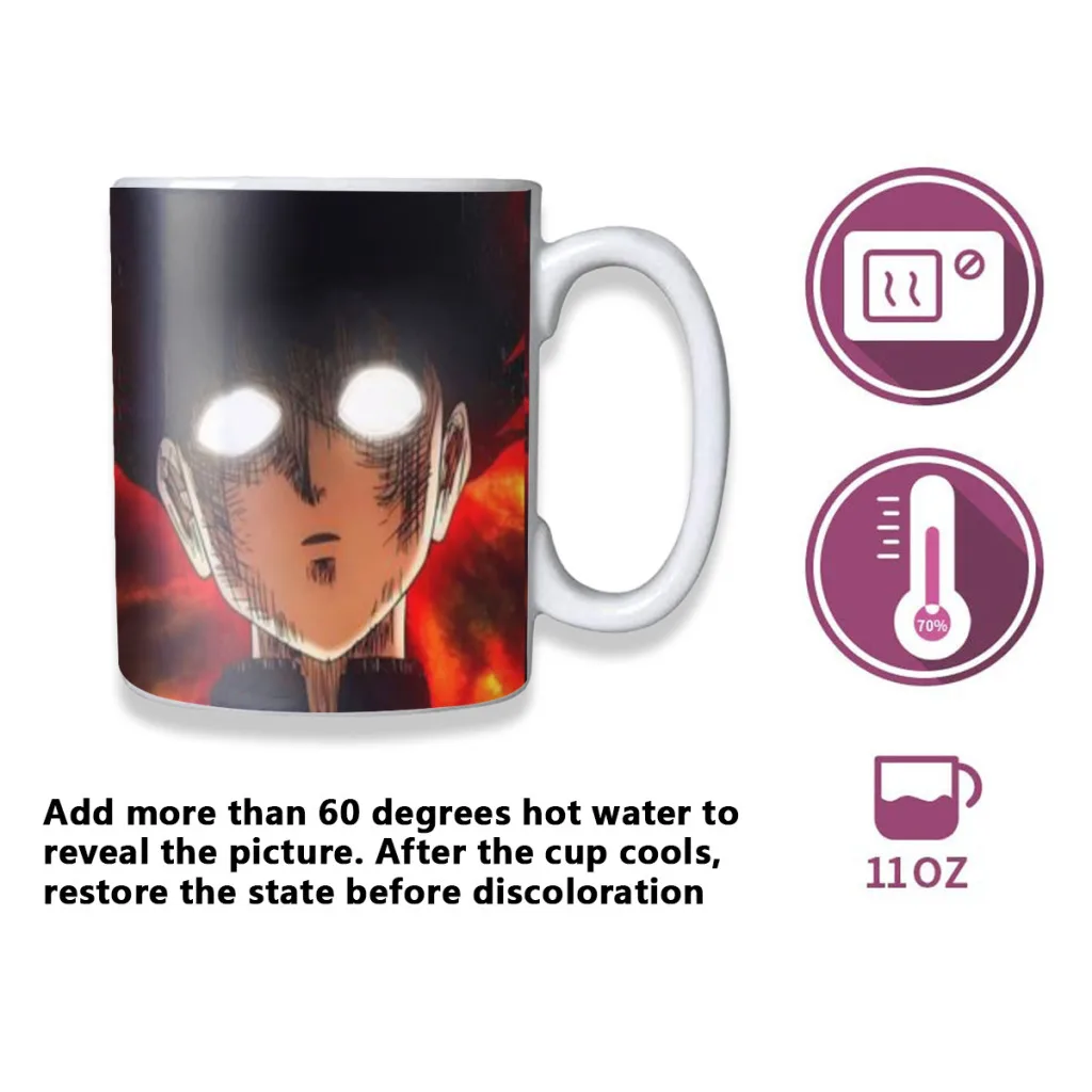 Anime Mob Psycho 100 New Creative Color Changing Mug Ceramic Coffee Milk Tea Cup Gifts Free shipping