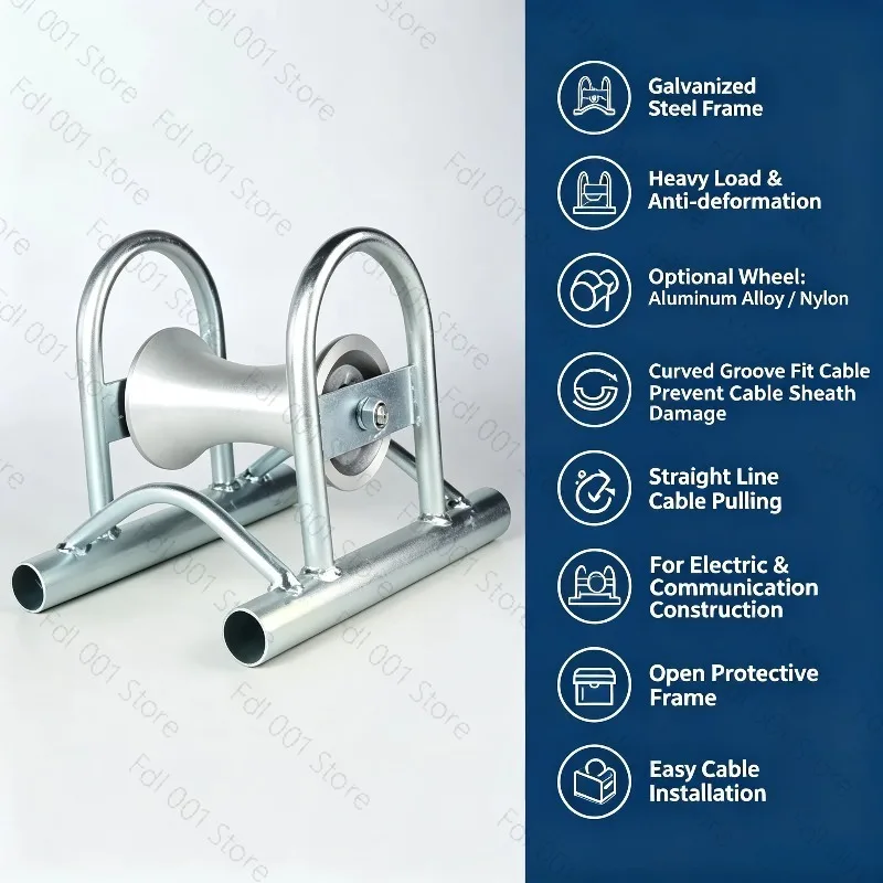 Alloy Grounding Cable Pulling Roller Available With Nylon Pulley Or Aluminum Wheel For Cable Construction Wiring Operation