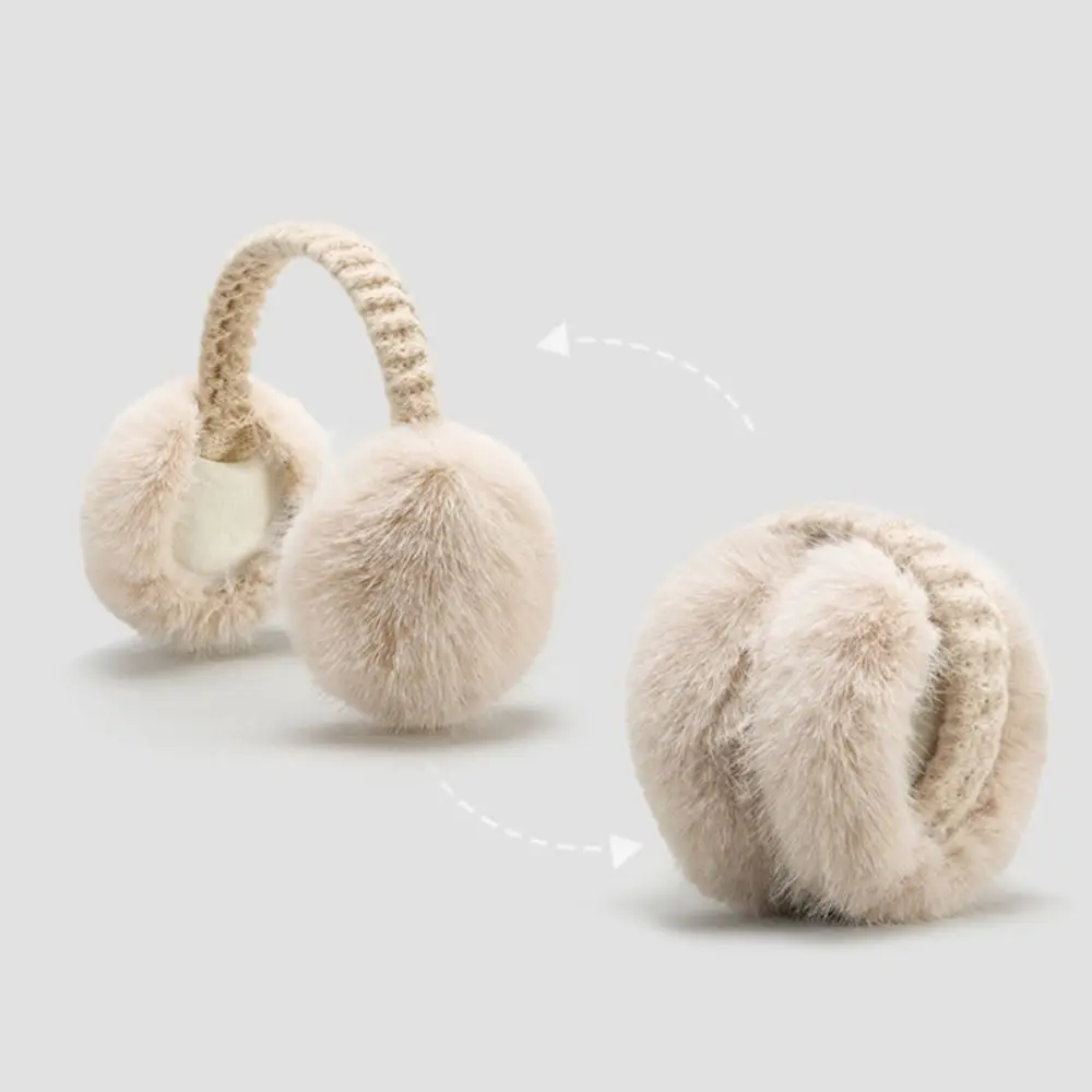 Inverno quente dobrável earmuffs proteção contra frio engrossado dobrável orelha mais quente anticongelante pele do falso orelha-muffs para mulheres ao ar livre