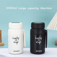 1000ML Stainless Steel Vacuum Flask With Filter Large Thermos Bottle Portable Travel Coffee Mug Thermal Water Bottle Gifts
