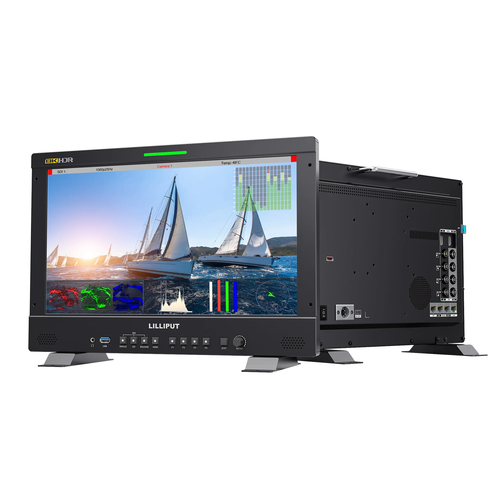 Lilliput Q15-8K 15.6 Inch Broadcast Studio Monitor 8K 12G-SDI Quad-Link 12G-SFP Fiber Optic for HDMI Input Camera Field Monitor