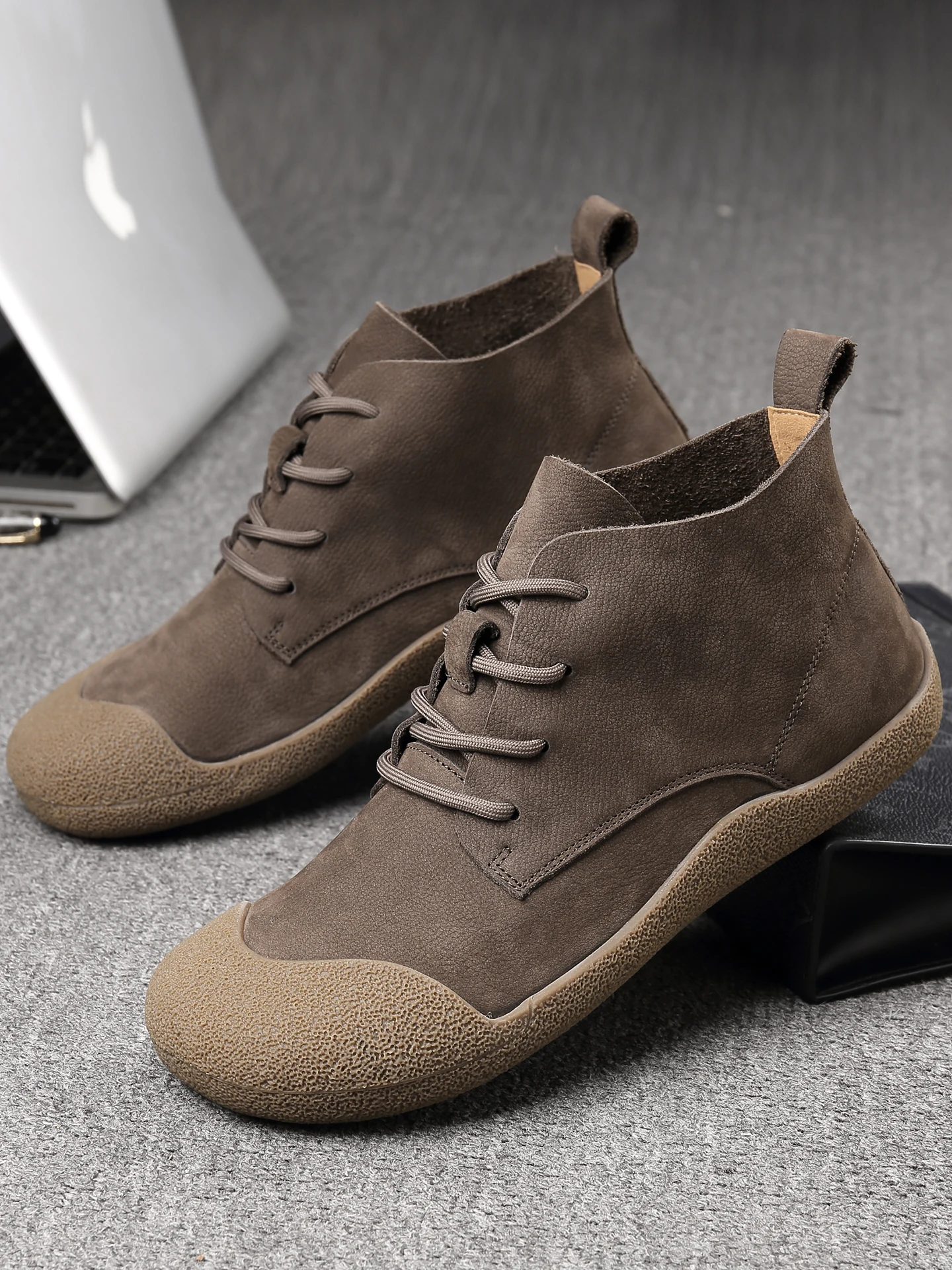 

Мужские ботинки из натуральной кожи, из воловьей кожи высшего качества, в стиле ретро, мягкие, повседневные, высокие, с одинарной подкладкой