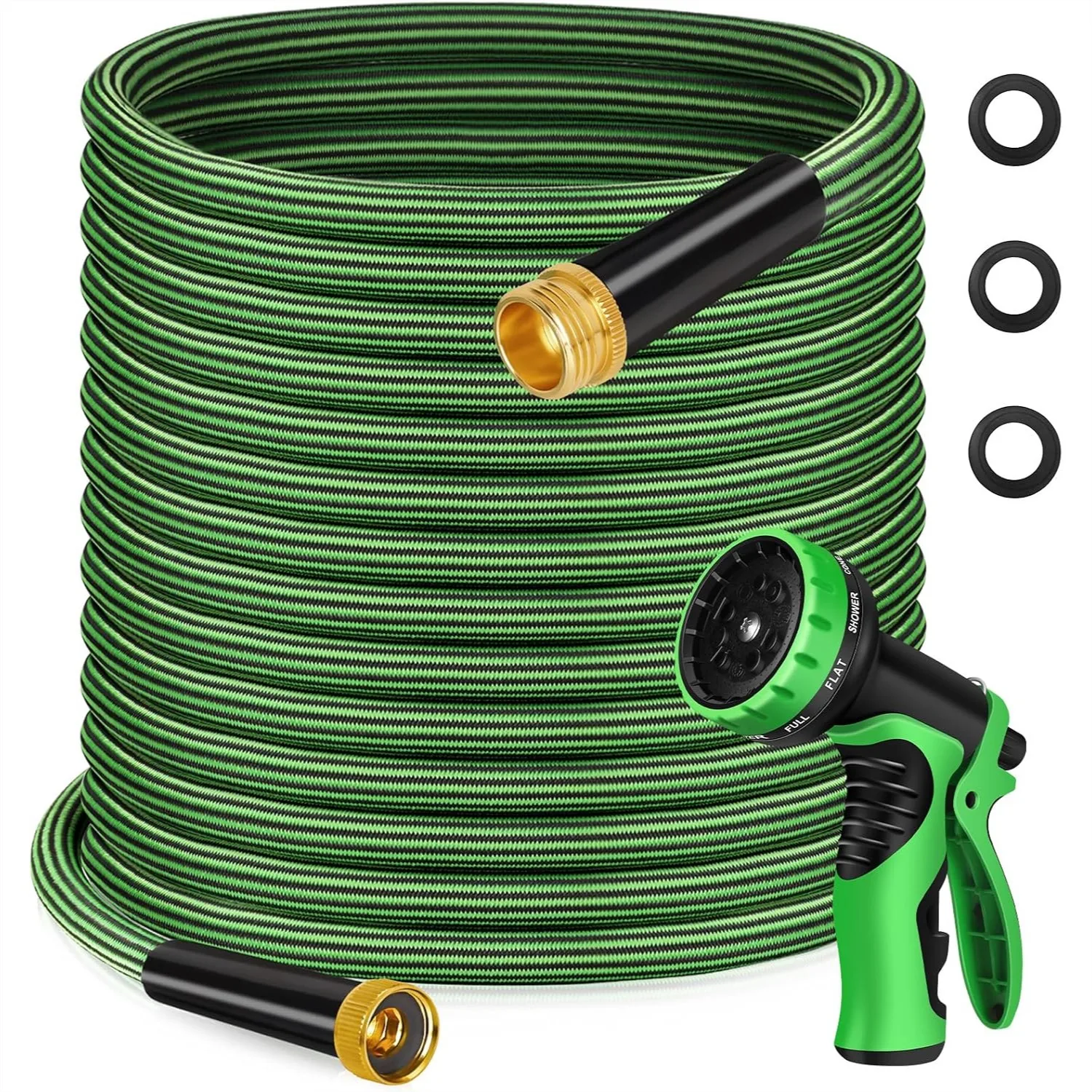 

Non-Expandable Garden Hose 100FT, Flexible Kink-Free Lightweight Leak-Proof Water Hose with 3/4 Inch Fittings and Spray Nozzle