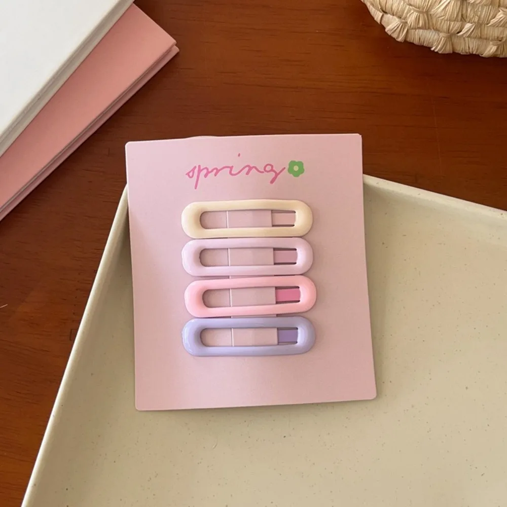 

4pcs/set Headwear Colorful Hair Clips Geometric Cute Hairpin Sweet Barrettes Hair Accessories