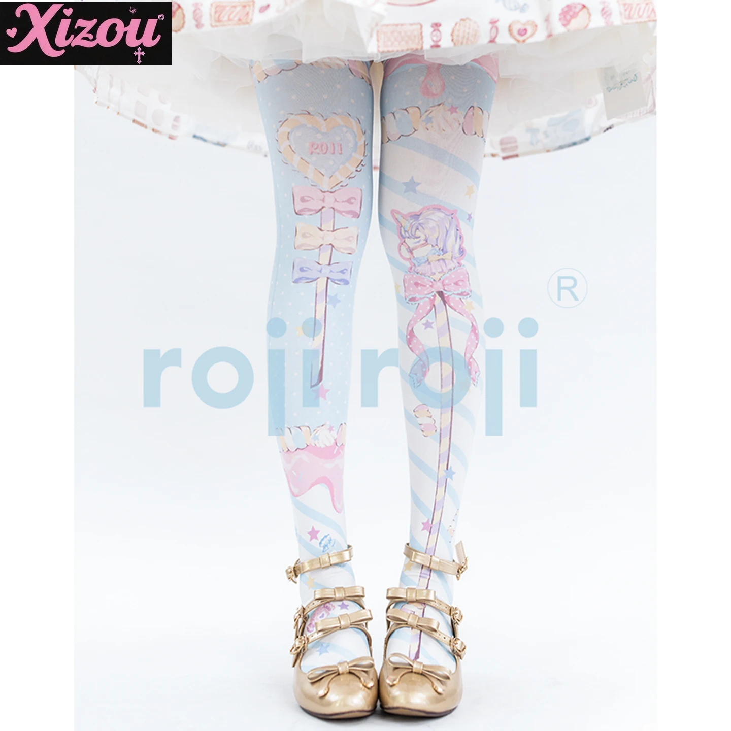 Japanese sweet and cute Lolita socks women's summer and autumn tube socks velvet printed knee socks with Lolita skirt