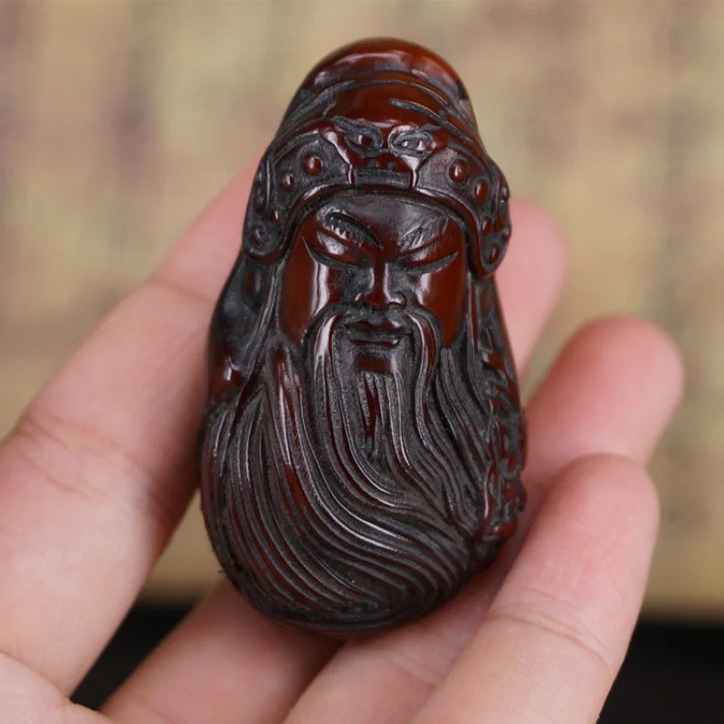 

Подвеска Guan Gong с черепом яка, ручные детали, маленький антикварный старый рог, спелеочный Будда