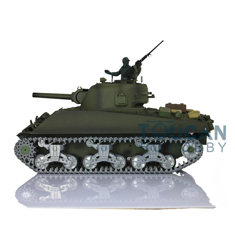 HENG LONG 1/16 7.0 M4A3 Sherman RC Tank wojskowy 3898 360 ° Zdalnie sterowane zabawki FPV Barrel Recoil TH17684