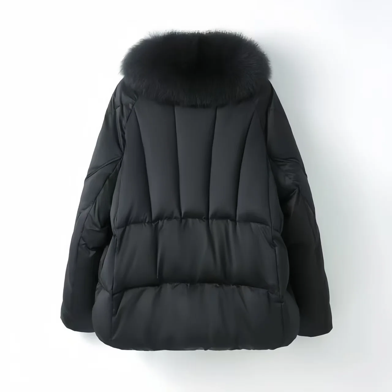 White Duck Down Coat Women Faux Fox Fur Collar Loose Thicken Parkas Warm Outwear 2026 Winter New Fashion Female Jacket