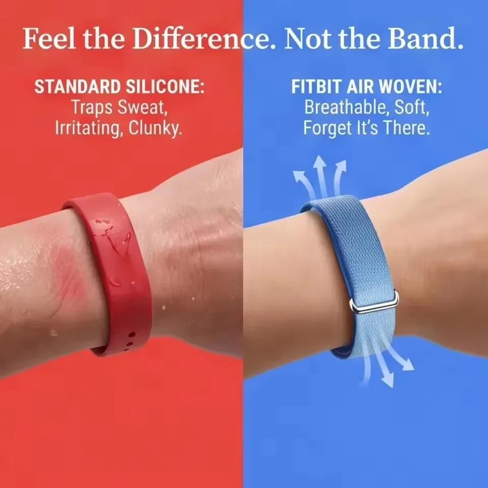 Nylon-Schlaufen-Sport-Armband für Google Fitbit Air Armband, atmungsaktives, schnelltrocknendes Ersatzarmband – Detail 6