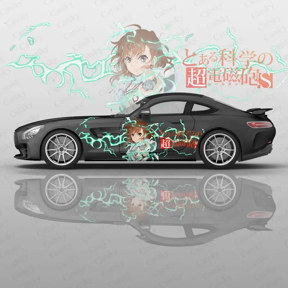 Anime Girl Misaka Mikoto Car Wrap Protect Stickers Car Decal Creative Sticker Car Appearance Modification Decorative Sticker